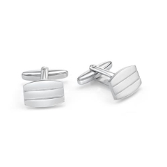 CUFFLINKS,RD'D RECT,SIL PARRA