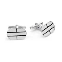 CUFFLINKS,RD'D RECT, BLKPARRA